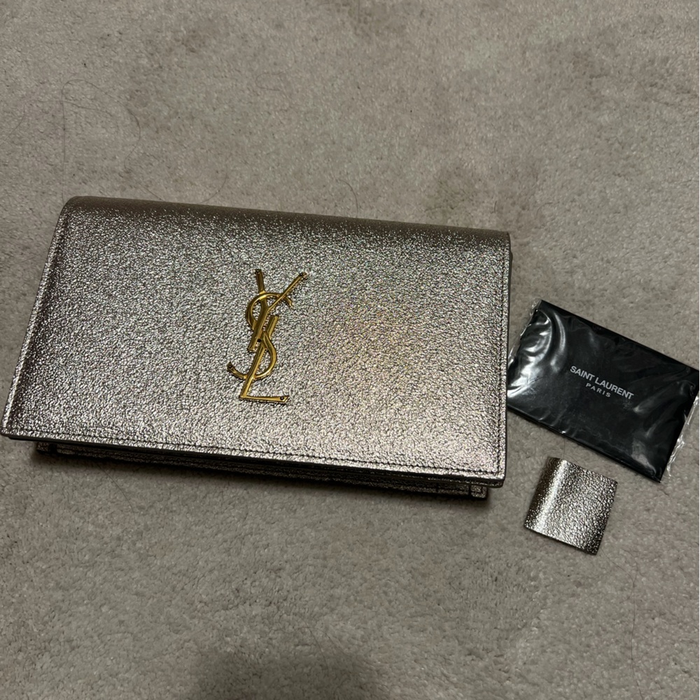 Yves Saint Laurent YSL Metallic clutch
